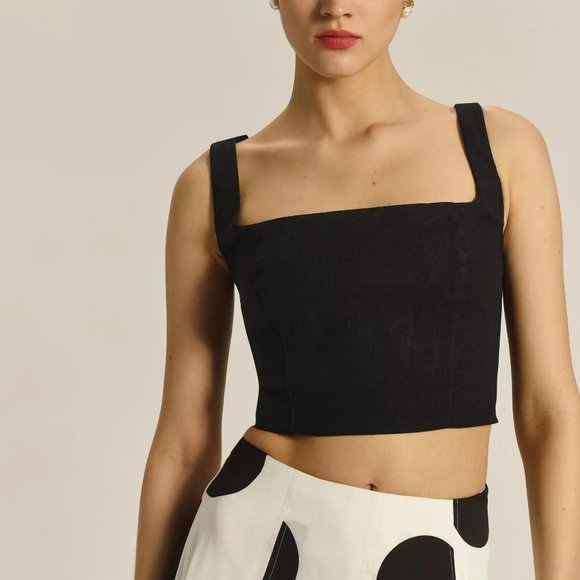 HTF Anthropologie Maeve Square-Neck Crop Tank - Picture 1 of 4